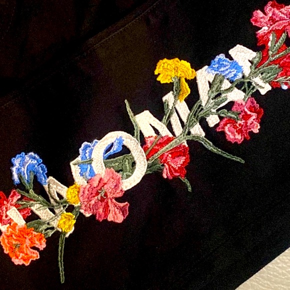 🔥NEW🔥STUNNING!!! OFF-WHITE Denim Label “WOMAN” Black Denim with Embroidered - Picture 7 of 14